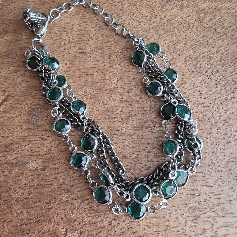 Simply Vera Vera Wang Silver and Green Necklace